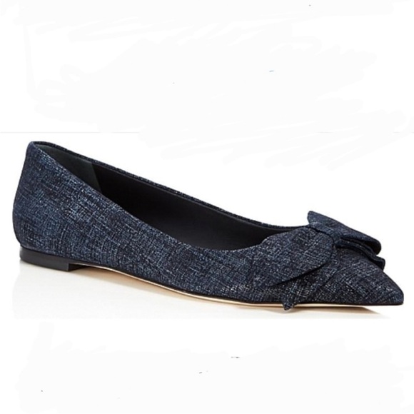 Tory Burch Shoes - Tory Burch | Navy Blue Rosalind Ballet Point Flats Bow Toe